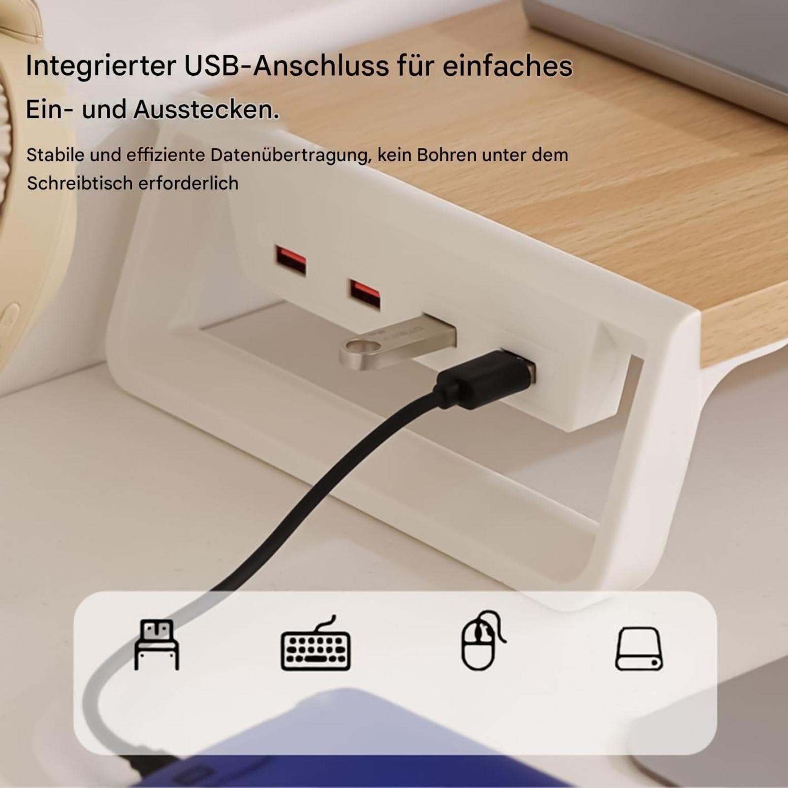 Supporto Rialzato per Monitor Scaffale Organizer da Scrivania da Ufficio | Rialzo in Legno per Monitor con Organizer Ufficio, Scuola, Appartamento, Dormitorio Universitario, Studio, Internet Cafè