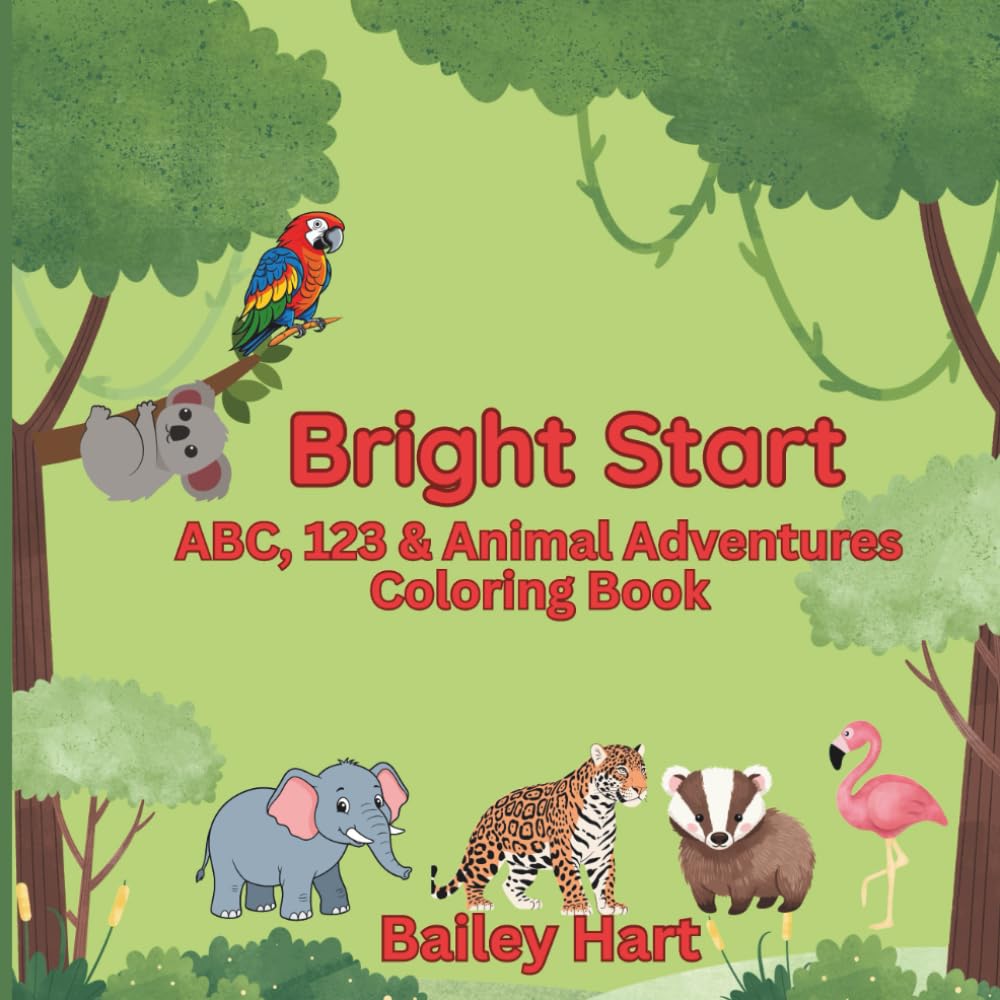 Bright Start: ABC, 123 & Animal Adventures Coloring Book