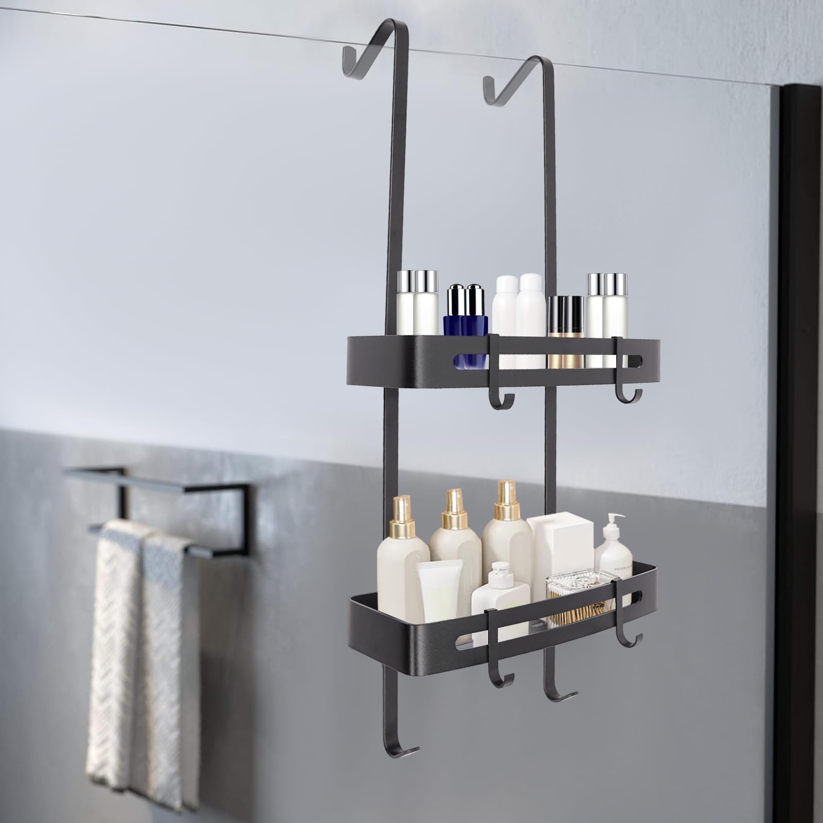 Keuco 24951370000 Mensola per doccia, da appendere, con fessura per il drenaggio acqua e gancio integrato, colore nero finitura opaco | Prezzi e offerte su