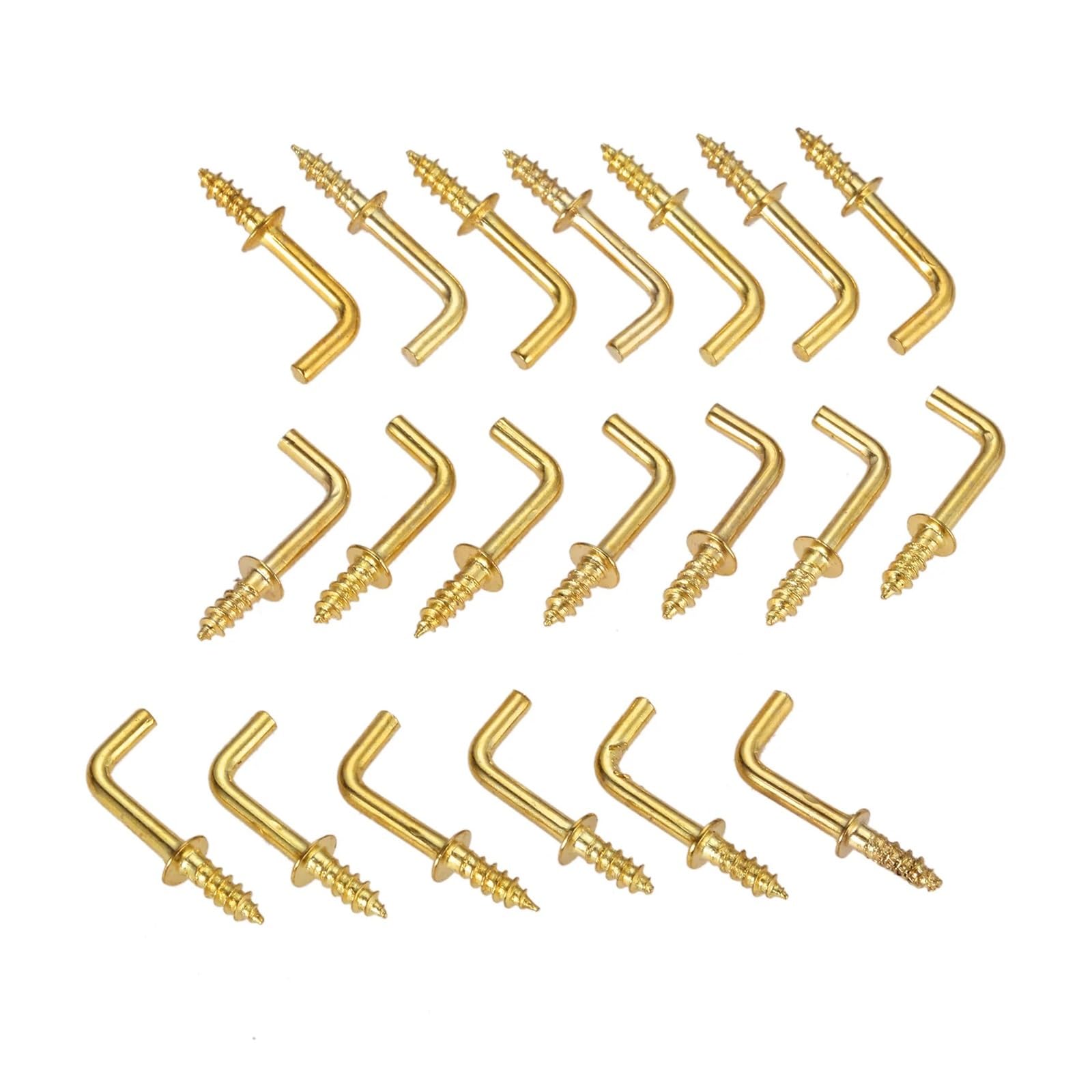 Metal Ceiling Screw in Hooks, Crochets à tasse, paquet de 100 vis commode en forme L, 17 mm x 7, cintres 0,5 pouces