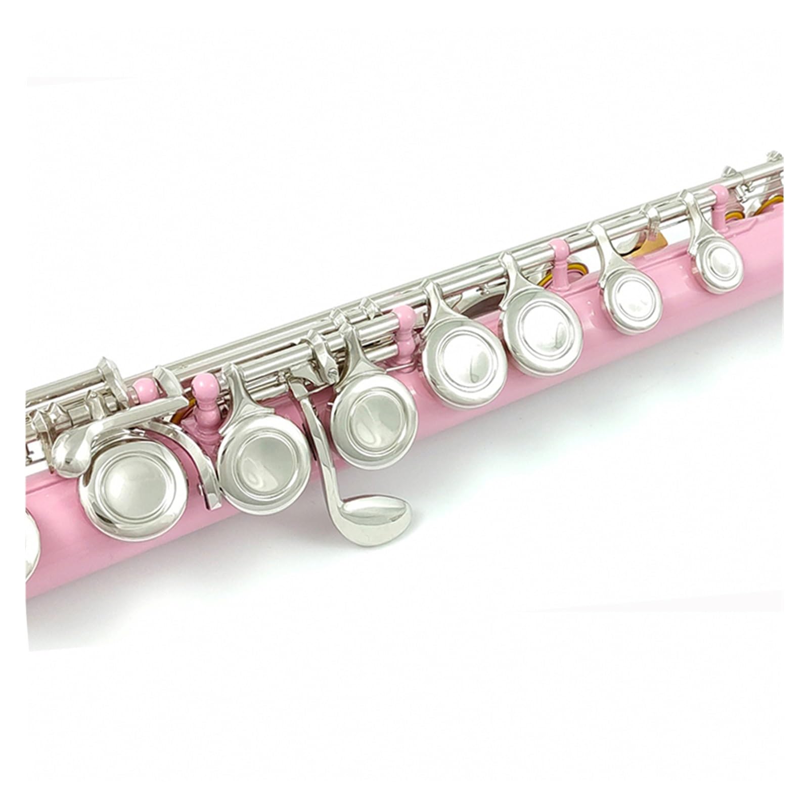 flauta travesera Flauta De 16 Orificios, Orificio Cerrado, Llave C, Instrumento, Cuproníquel, Niquelado, Flauta Rosa Con Llave E instrumento de flauta profesional