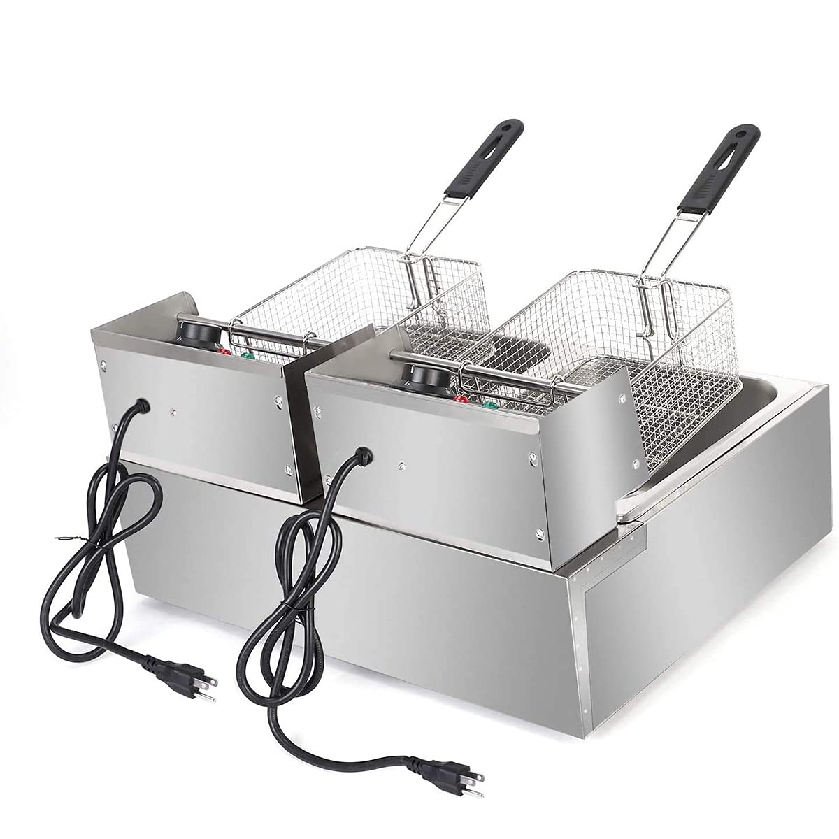 Amazon.co.jp: 12Lステンレス電気フライヤー 業務用 2槽型フライヤー