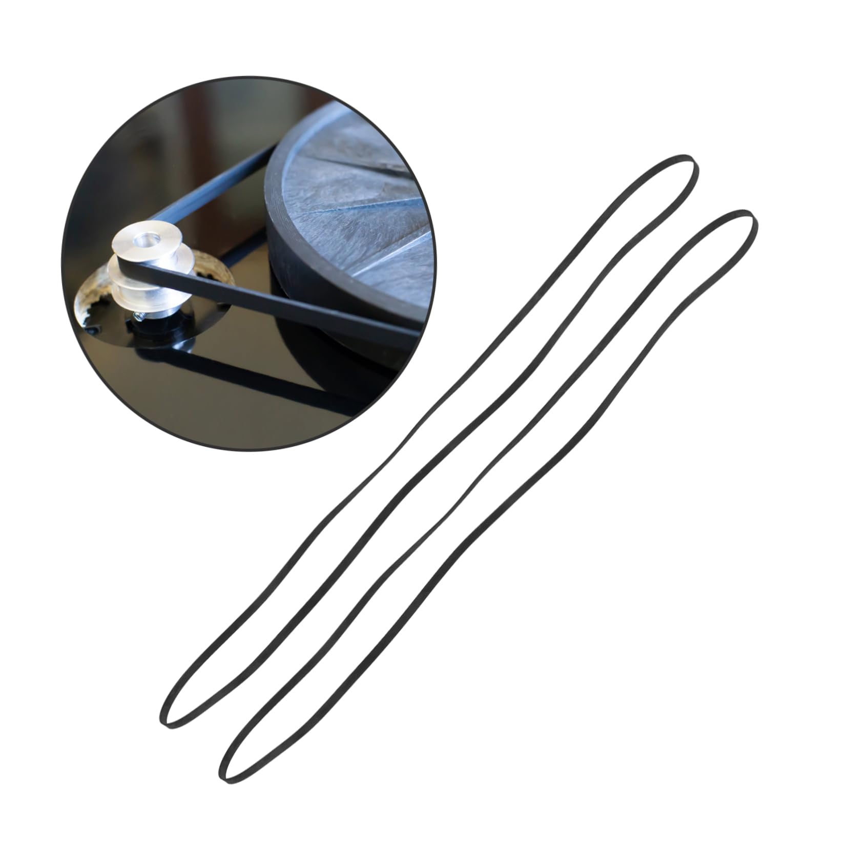 GOOHOCHY Turntable Gramophone Belt Replacement 2pcs Record Player Rubber Flat Belt