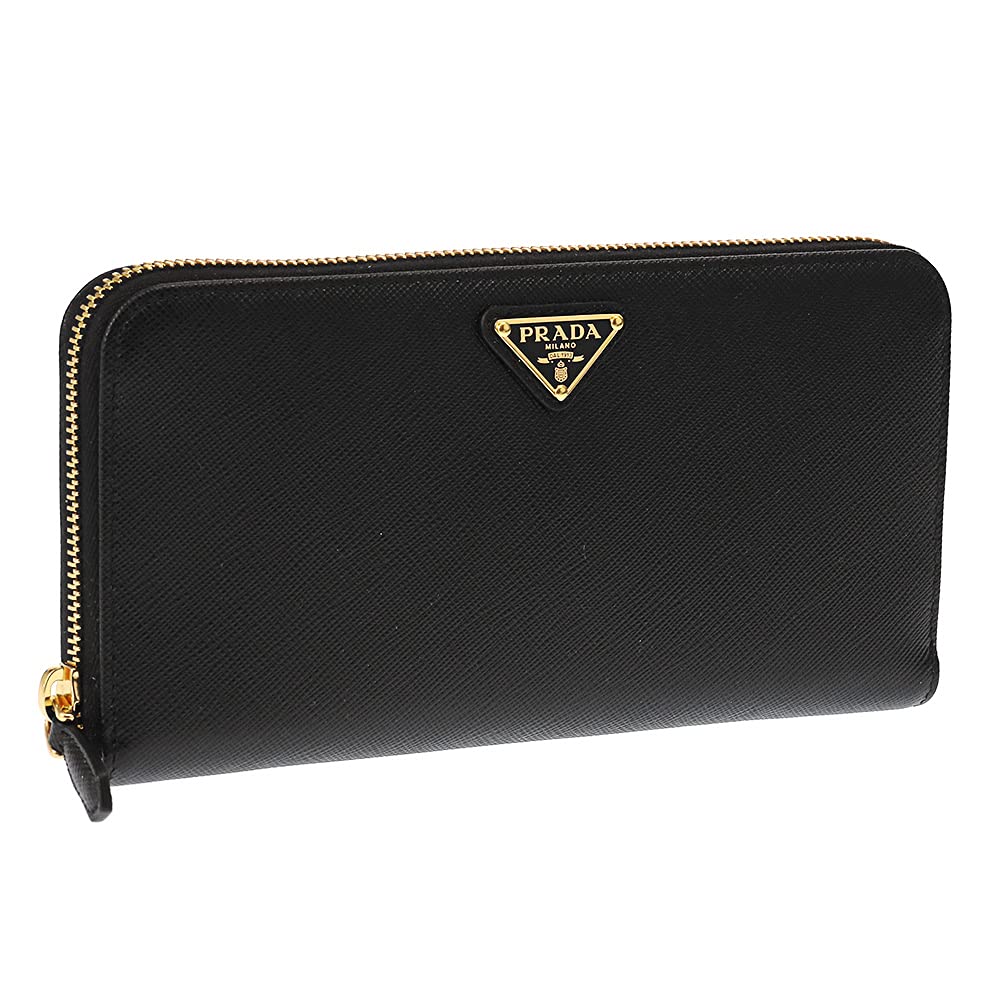 美品✨️プラダ 長財布 折り財布 キルティング 三角ロゴ カードケース ブラック 極美品プラダ PRADA サフィアーノレザー 三角ロゴ カードケース 黒 二