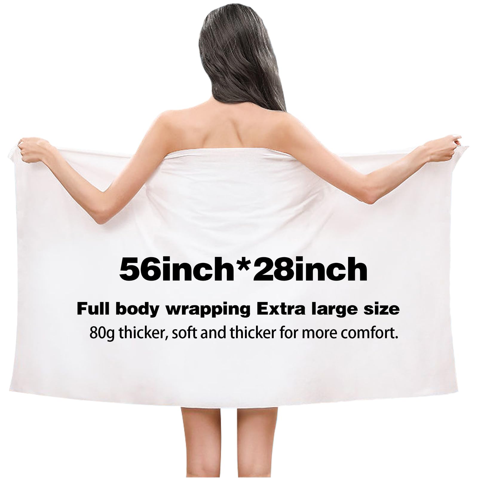 DHUGZFT Disposable Compressed Bath Towel Tablets, 56'' x 28'' Pure Cotton Portable Disposable Hypoallergenic,Suitable for Camping, Travel, Sports, Hotel Bathroom,Beauty Salon,etc. (18 Pack)