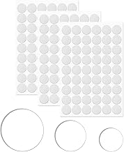 9 Sheets 870 Pieces Decorative Plastic Screw Covers Covers White 12 mm 15 mm 21 mm Diameter Screw Hole Stickers for Furniture Cabinet