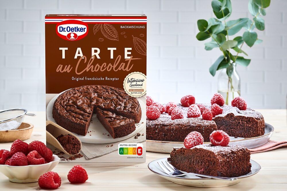 Dr. Oetker Tarte au Chocolat, 5er Pack Kuchen-Backmischung für Schokoladen-Kuchen, Original französische Rezeptur, intensiver Schokoladen-Geschmack, einfaches & gelingsicheres Backen, 5 x 470 g