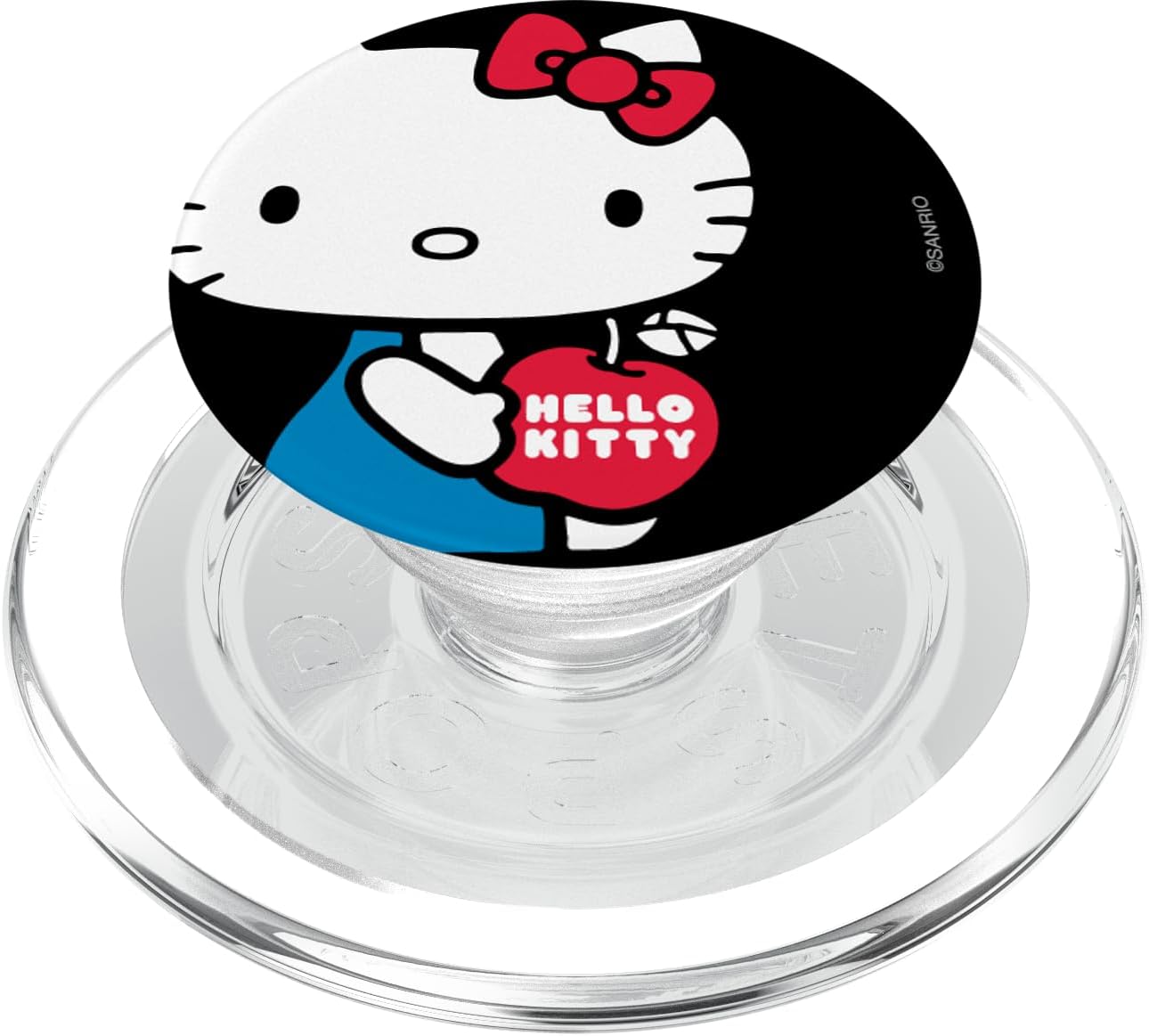 Hello Kitty Classic Apple Black PopSockets MagSafe PopGrip for iPhone