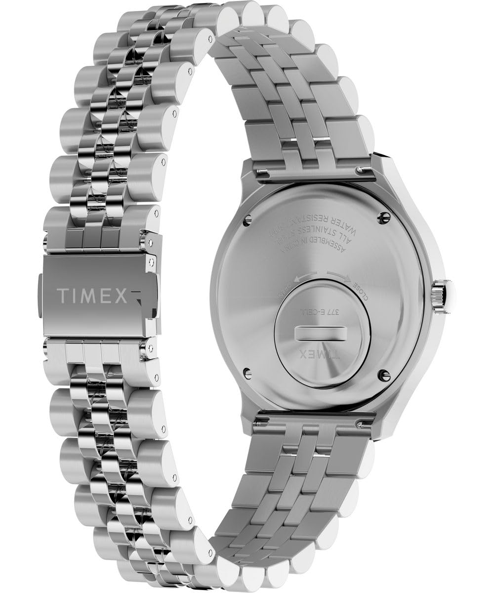 Timex Męski analogowy zegarek kwarcowy z paskiem ze stali nierdzewnej TW2W22500, Srebrny, bransoletka