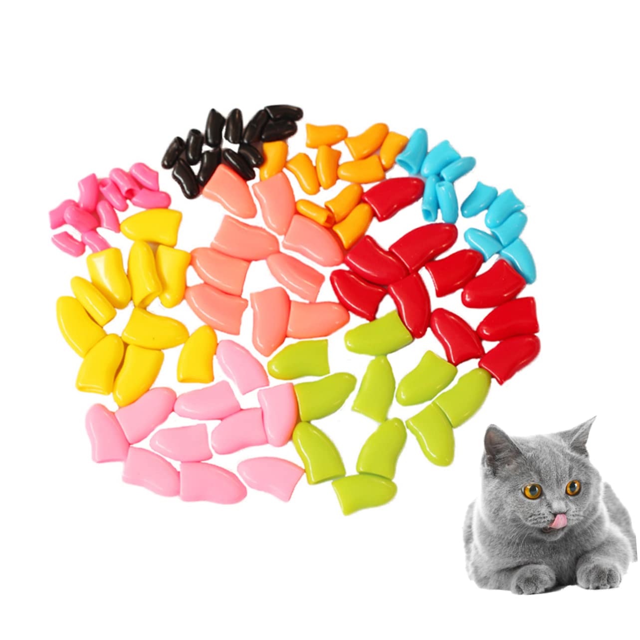 Mipcase 420stücke Katzenkrallenabdeckungen Krallenschutz Für Katzen Zufällige Farben Idealer Nagelschutz Für Möbel Und Haustiere Einfach Anzuwenden Und Bequem