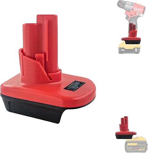 EID Convertidor de batería Dewalt de 20 V a M12, para adaptador Milwaukee M18 a M12, conversión para batería Dewalt de 20 V 60 V y M18 de 18 V a M12