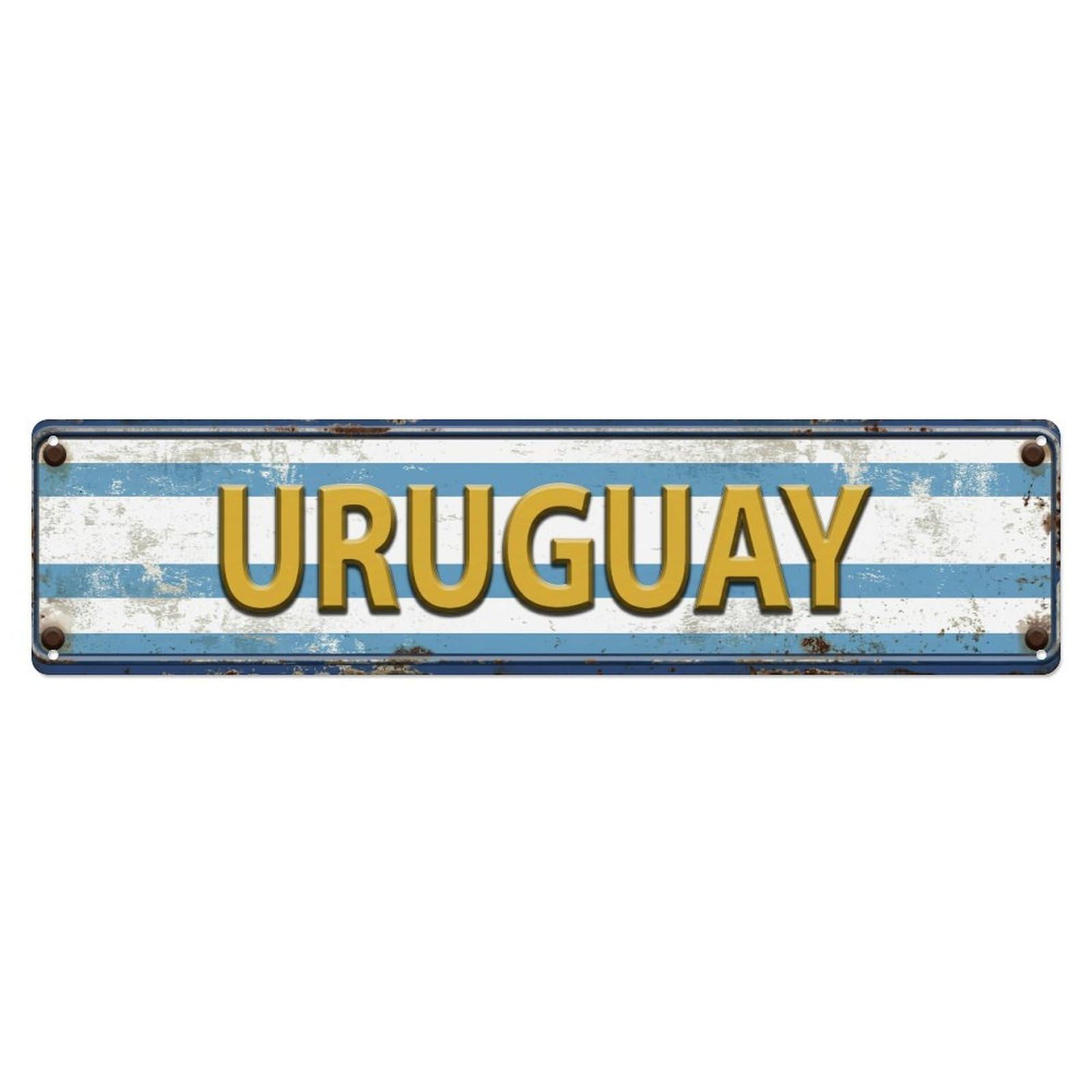 Metal Tin Sign Vintage Uruguay Flag Pattern