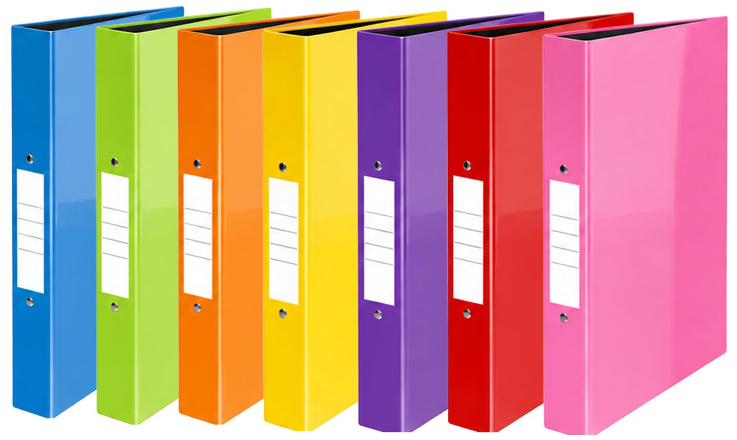 Nobel 25mm 2 Ring Polypropylene Gloss Binder A4 (10, Assorted)