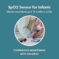 Vista 5 de CMI Health SpO2 Sensor for Infants - Compatible ONLY with CMI Health Handheld Pulse Oximeters - Overnight Monitoring - Soft & Comfortable