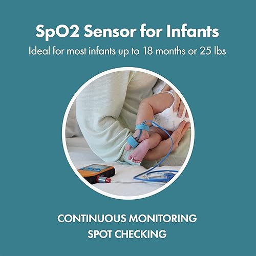 Miniatura 5 de CMI Health SpO2 Sensor for Infants - Compatible ONLY with CMI Health Handheld Pulse Oximeters - Overnight Monitoring - Soft & Comfortable