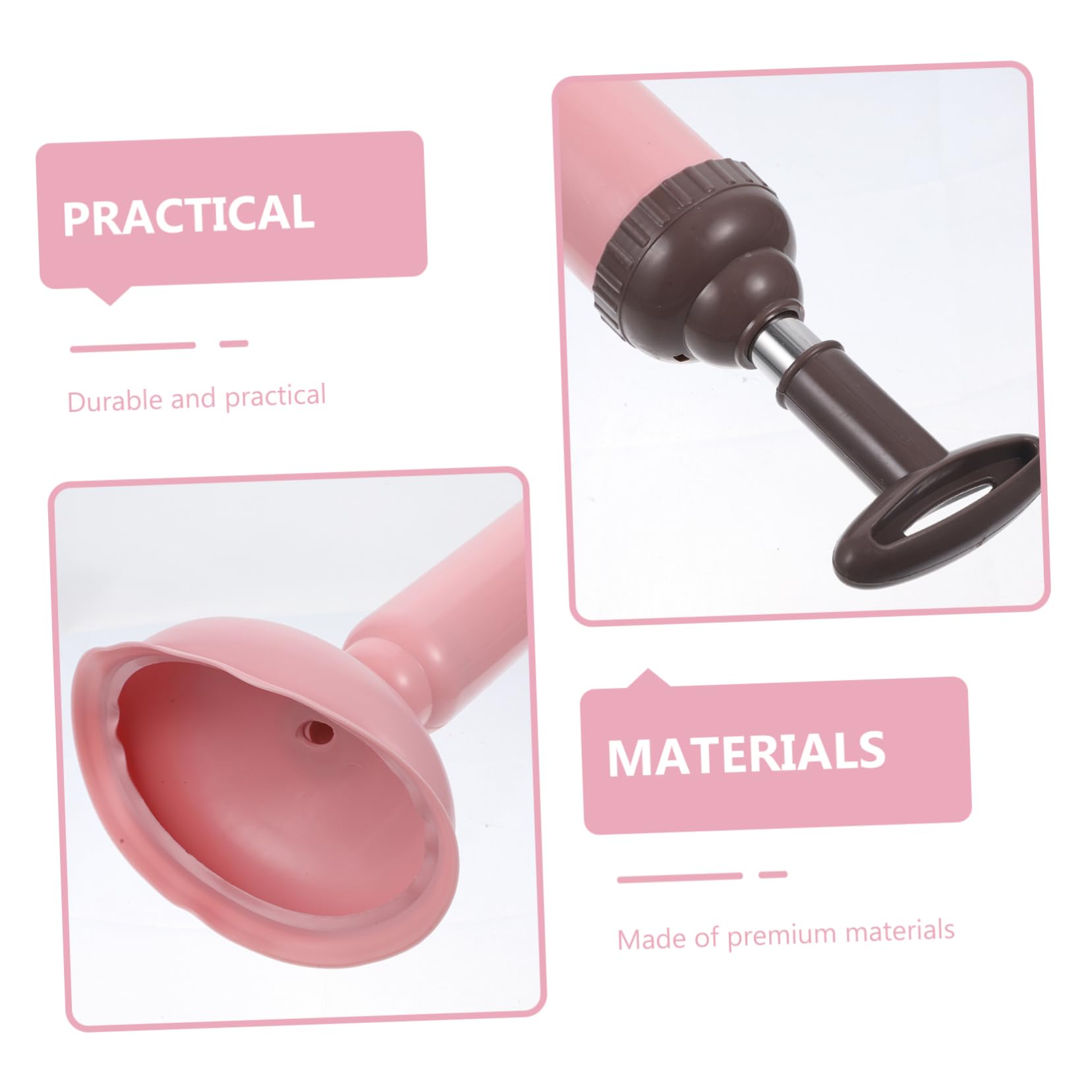 Desatascador Wc de Succión Fuerte, Ventosa Rosa para Hogar y Cocina | Pvc y Acero Inoxidable, Limpieza Sencilla, Quita Obstrucciones en Desagües y Alcantarillado