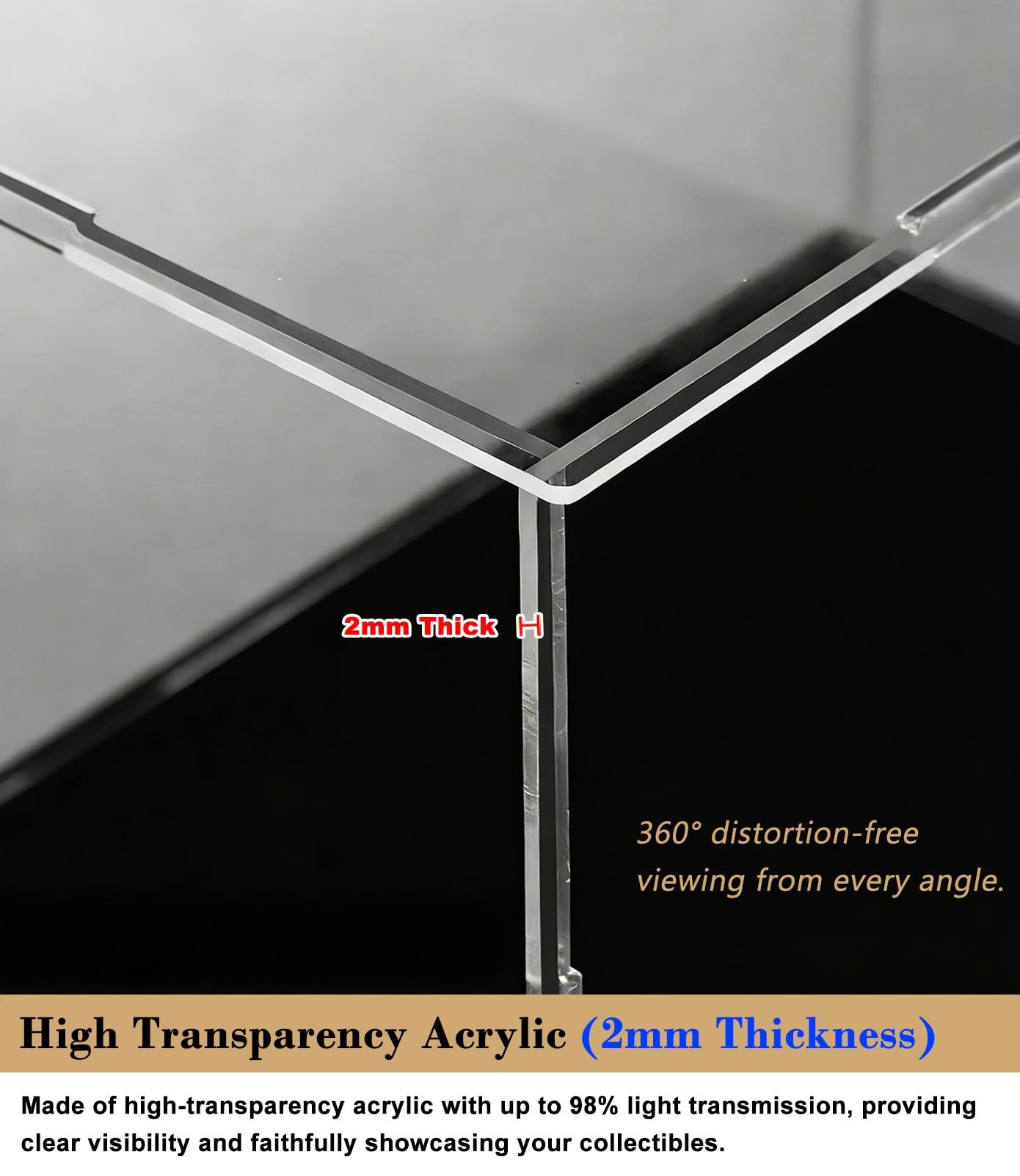 Vitrina Expositora Vitrina Transparente de Acrílico de 56, 61, 71, 76 y 79 cm de Alto