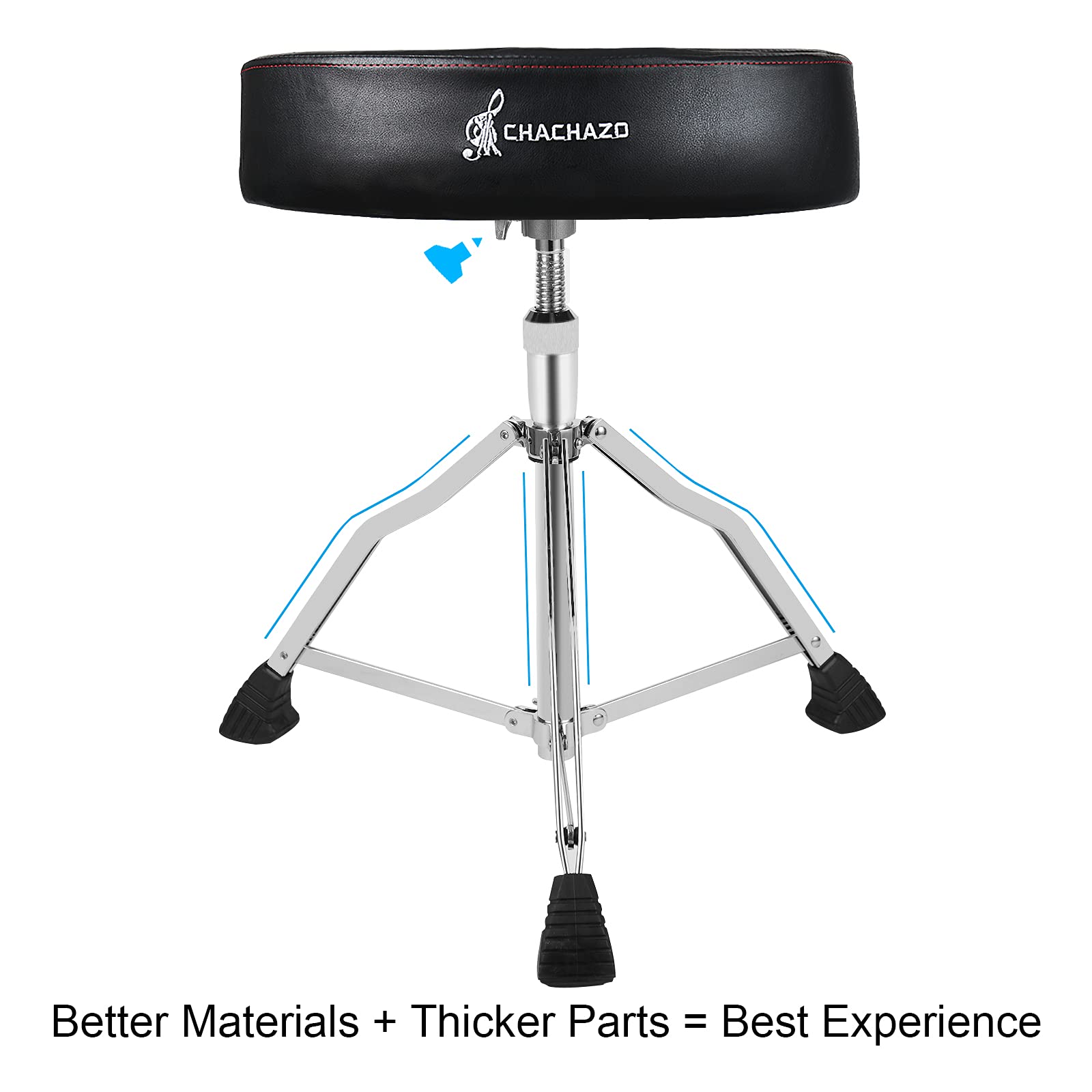 CHACHAZO Drum Throne Drum Chair with Backrest, Drum Stool with Back