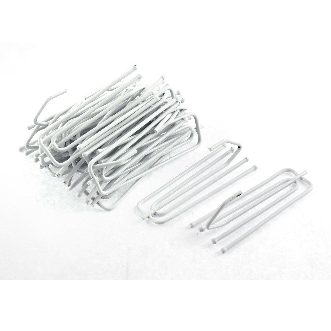 sourcing map Uxcell a15122100ux1229 Metal Drapes Curtain 4 Prongs Pinch Pleat Hooks 2.8 Inch White Metal (Pack of 20)