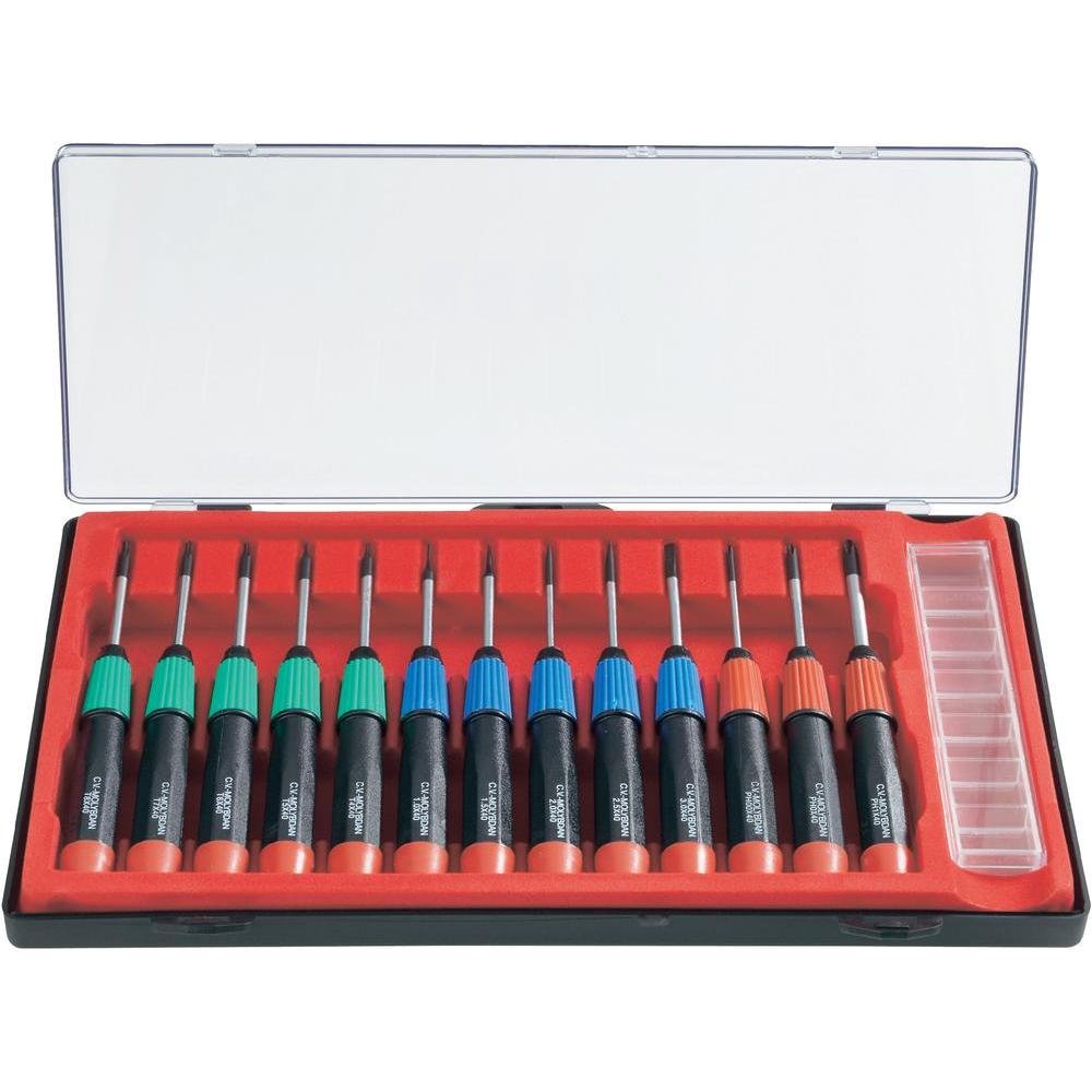 BasetechElectronics and Precision Mechanics Screwdriver Set 14 Pieces Slotted Phillips Hexagonal Head Torx