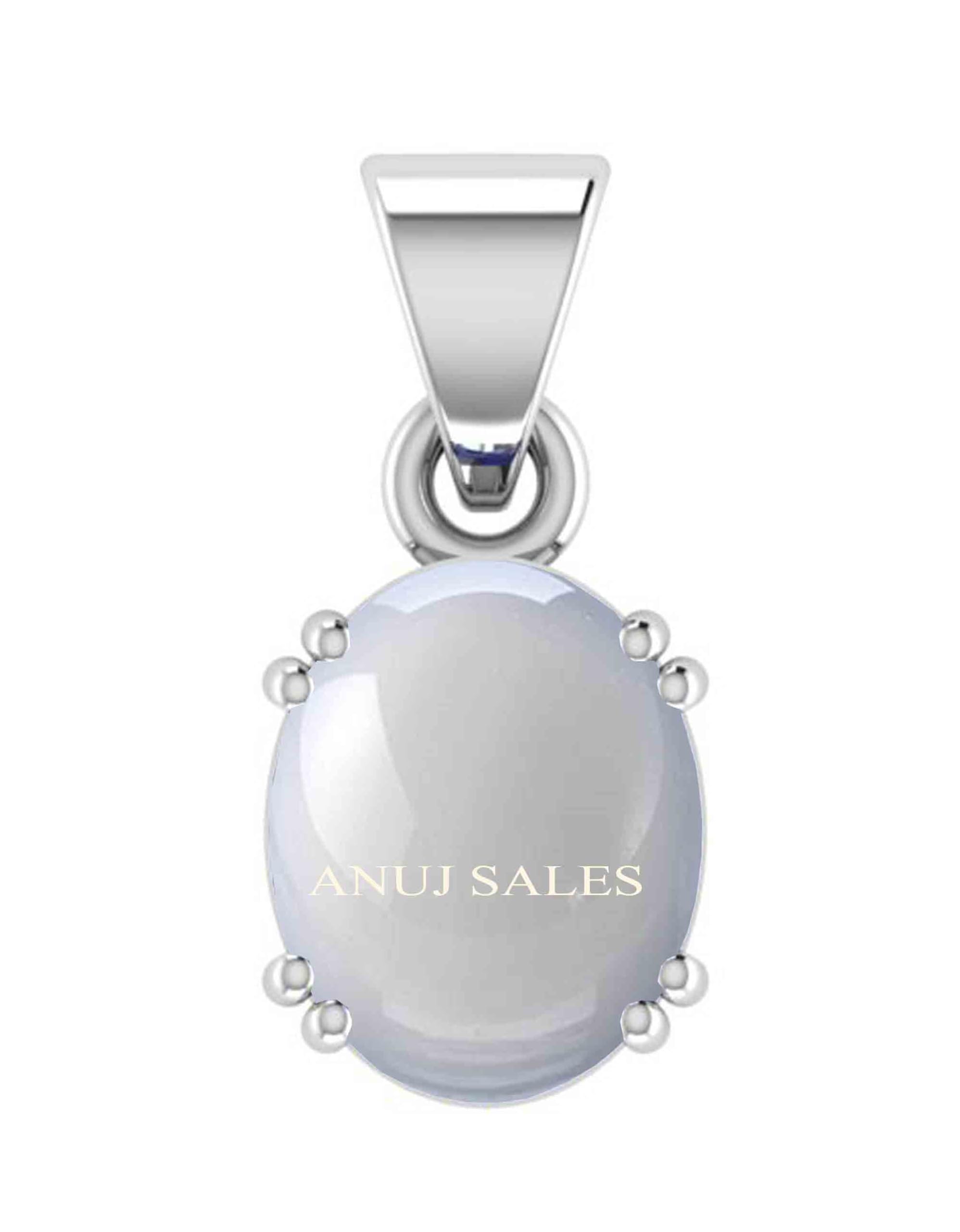 anuj sales 15.25 Ratti Natural A+ Quality Moonstone Gemstone Silver Pendant for Men and Women's-picture-30