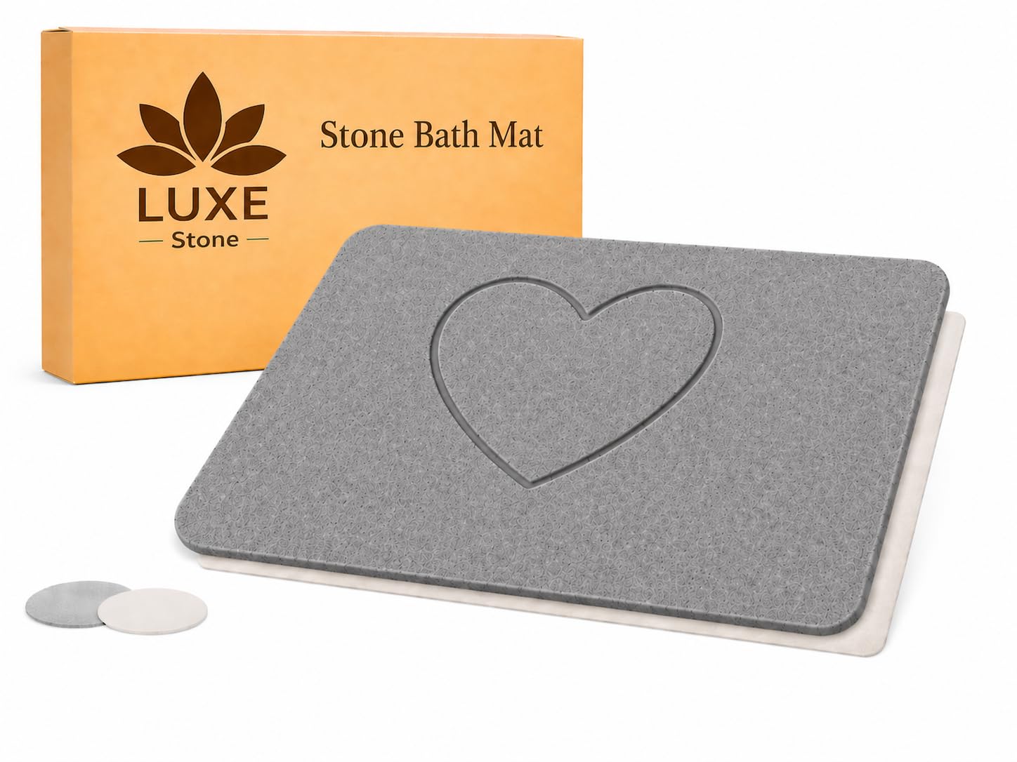 Alfombra Diatomita Baño Grande 75x45cm - Antideslizante y de Secado Rápido - Alta Absorción- Antimoho - Base de Goma y Lija, Alfombrilla Baño Diatomita - Color Gris
