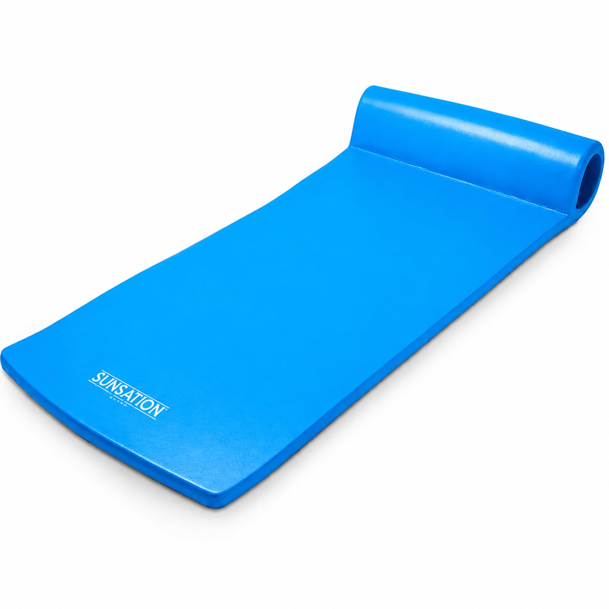 Photo 1 of TRC Recreation Sunsation Pool Float 1.75" Thick Foam Lounger Mat for Adults, 70" x 26" - Vinyl Coated Water Floating Pad with Built-in Roll Pillow for Lake or Beach Swimming Use