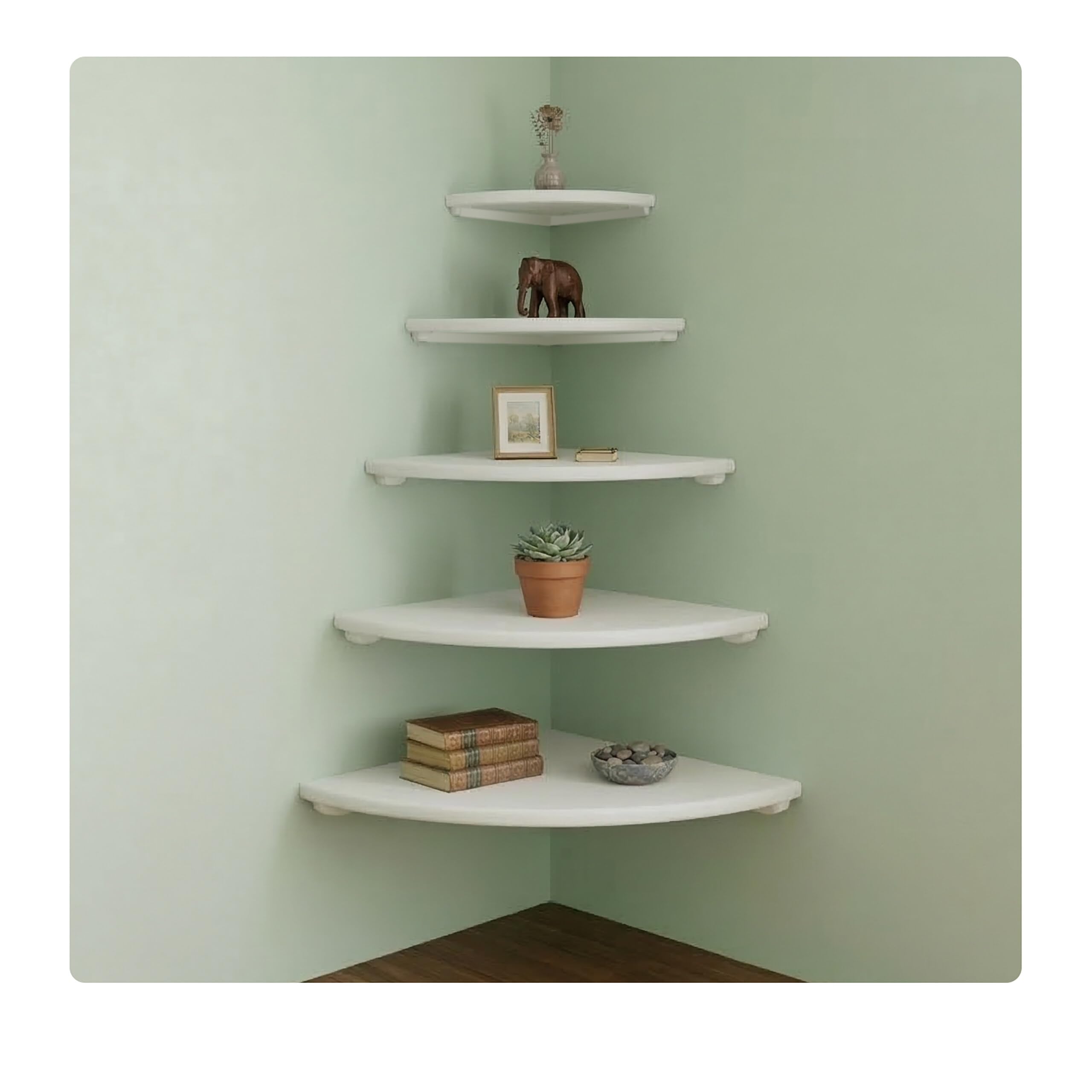 Relaxdays Étagère d'angle Murale, HxLxP 3 x 40 x 40 cm, Noyer, Blanche, Charge 5 kg, Salon, déco