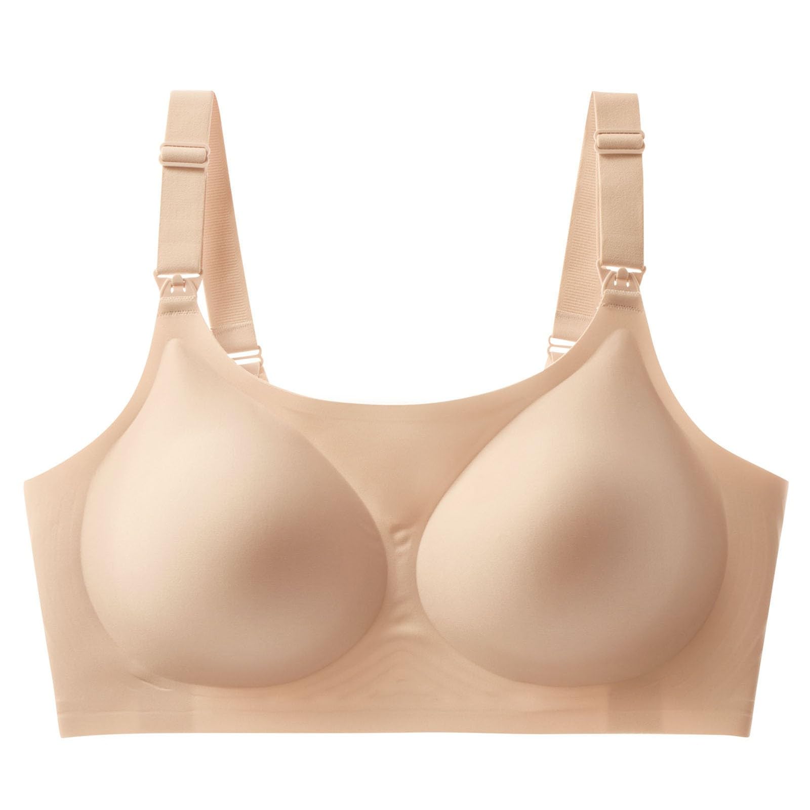 Reggiseno da Donna con Ferretto, Leggero, Semplice, Sottile, Tracolla Regolabile for, Allattamento for Gravidanza Cadente, Beige, XL