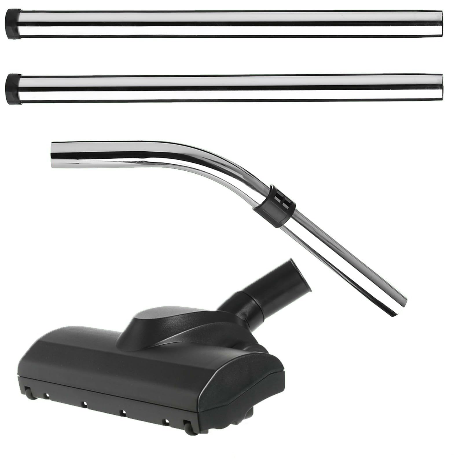 Masterpart Black/Silver Vacuum Airo Turbo Floor Nozzle Brush Tool & Extension Rod Set Compatible With Numatic Henry, Hetty Vacuum Cleaners