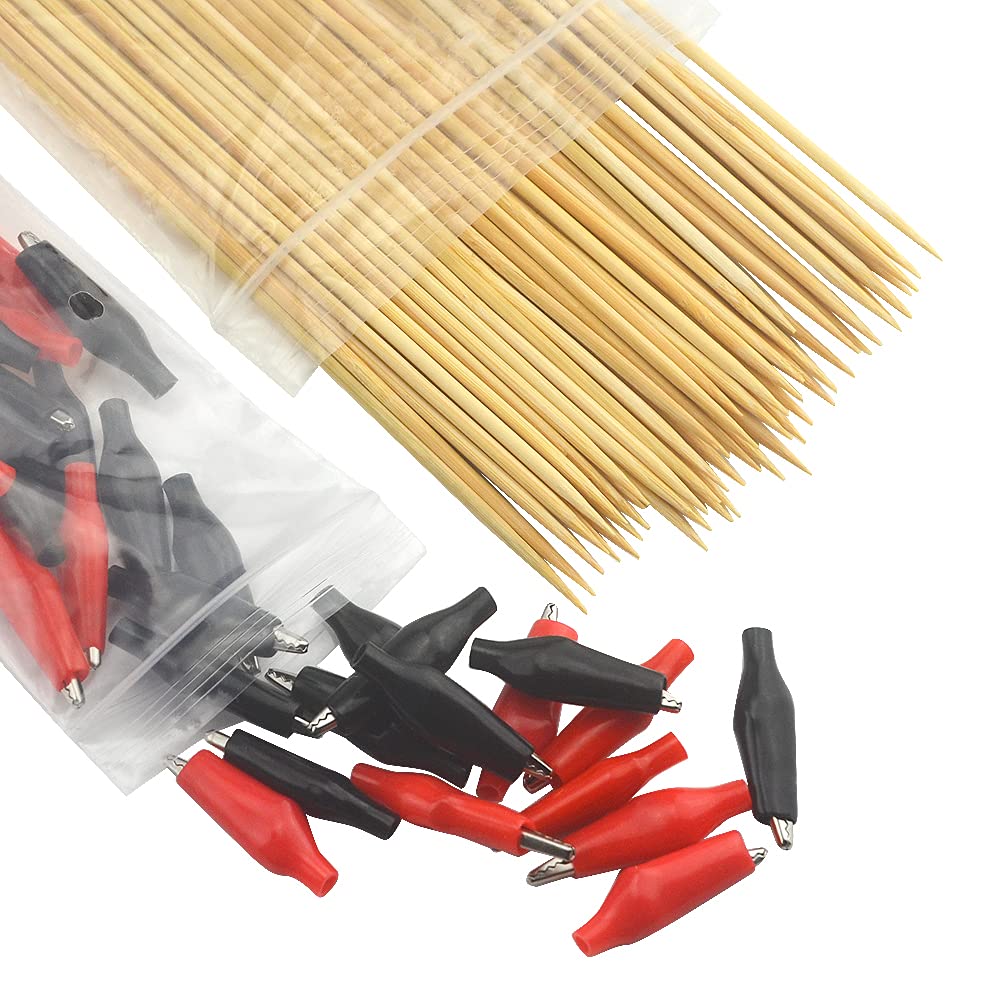 XINMEIWEN 100Pcs Alligator Clip Stick for Airbrush Hobby Model Parts (Red+ Black)