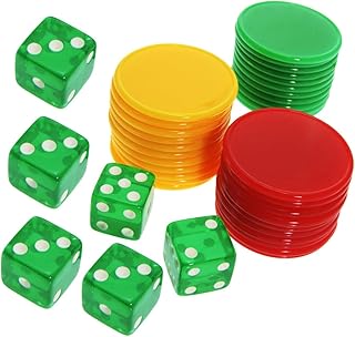 STAHAD Conjunto De 1 Conjunto De Fichas De Dados Mini Dados De Plástico Mini Acessórios Contando Fichas Para Matemática Jogo De Fichas De Poker Fichas De Contagem De Cores Fichas De