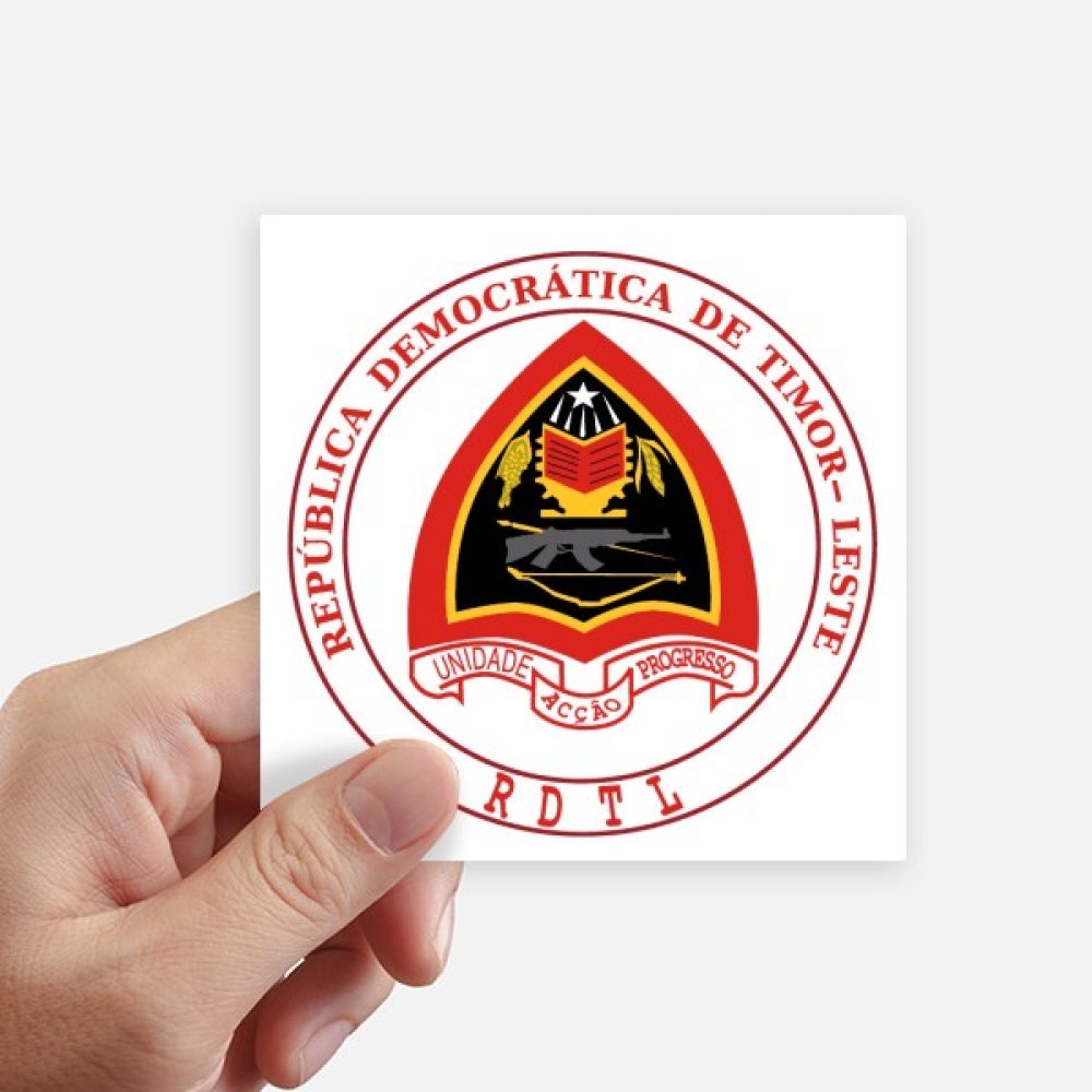 Autocollant carré Timor Oriental Dili sticker 10cm déco murale pc portable et motobike multicolore