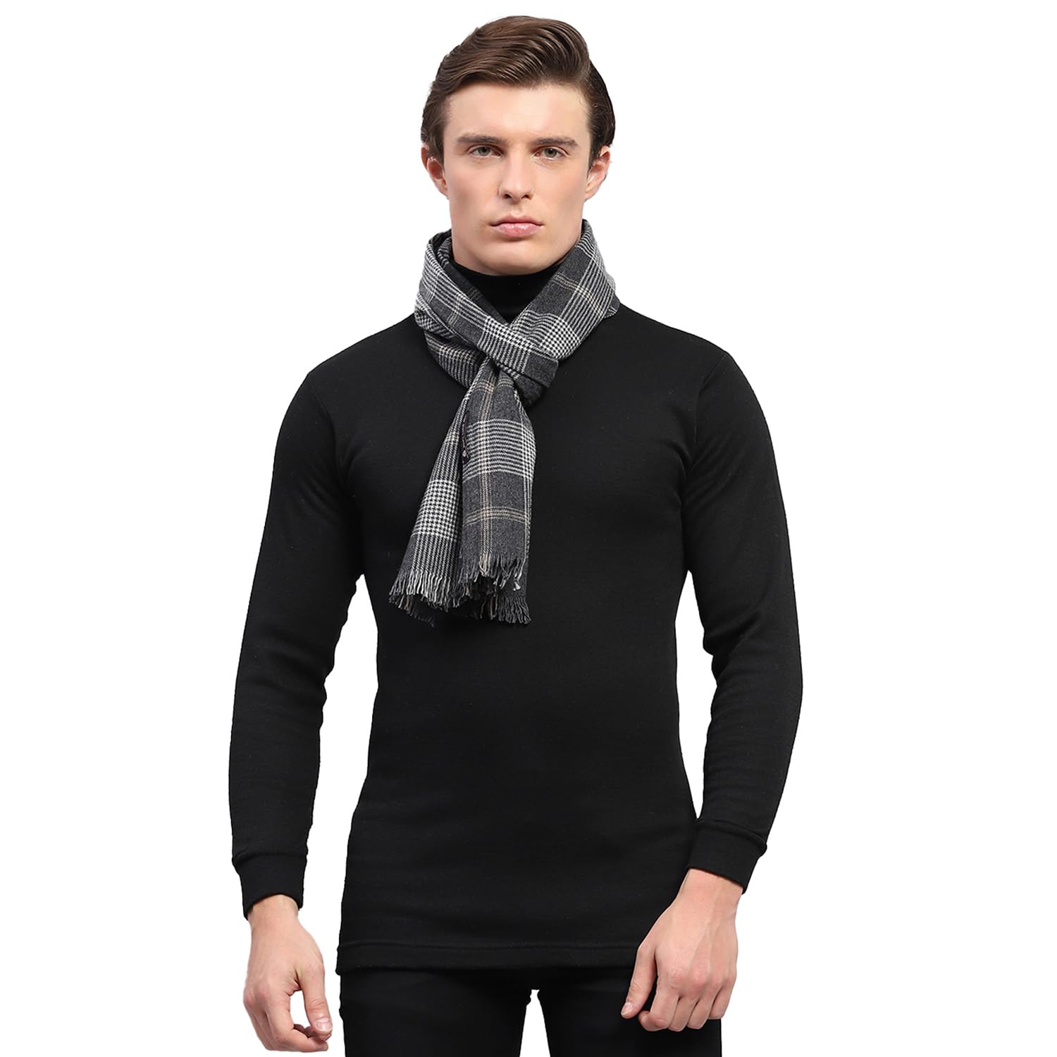 Mens Grey Self Design Muffler (224MUF7924-0-13)-image-18
