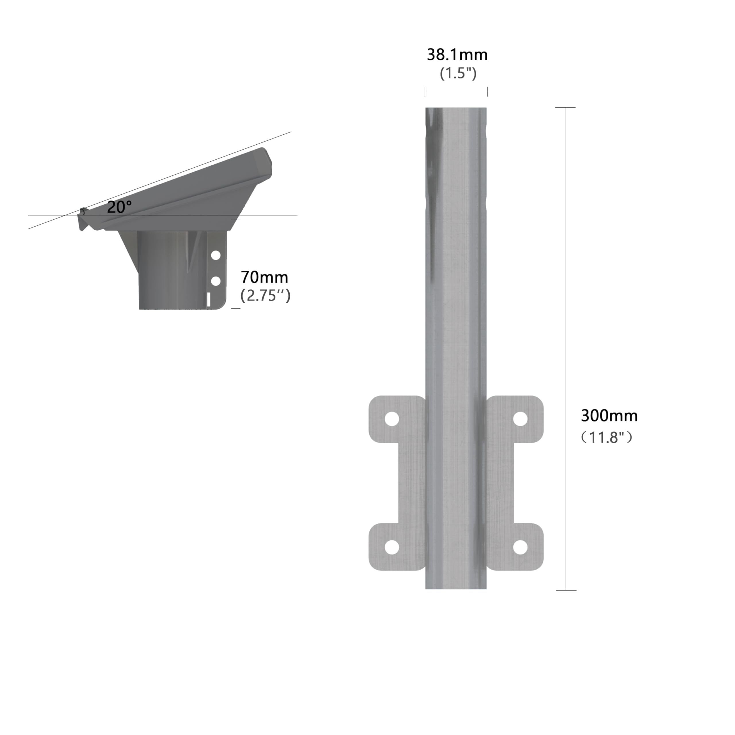 Staffa di montaggio su palo Starlink Standard Gen 3 - Adatta a pali da 25mm-70 mm, adattatore per tubo incluso, resistente per camper, balconi e pali esistenti | Senza trapano