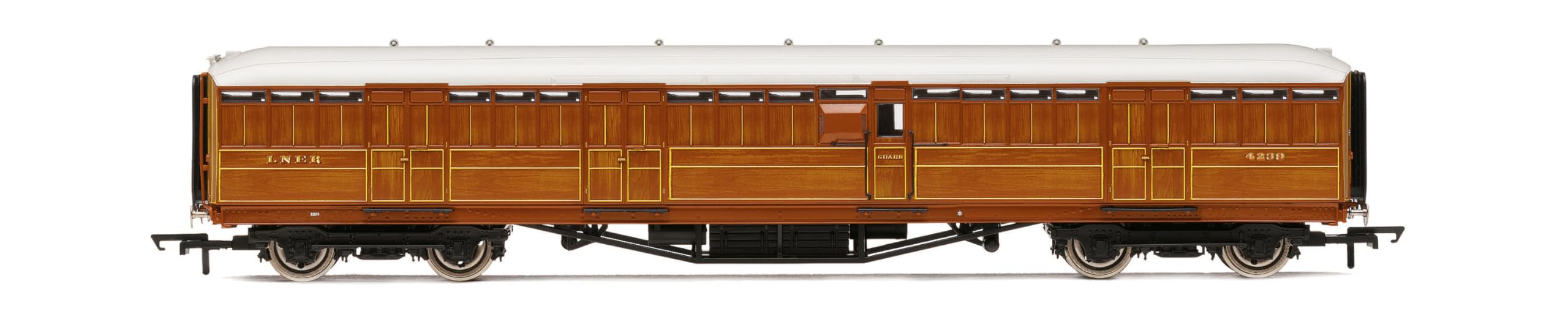 Hornby R40456 LNER Gresley Corridor Teak Coaches Passenger Brake 4239, Brown