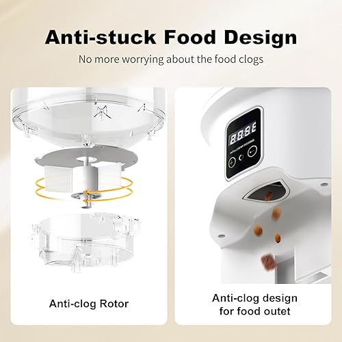 Miniatura 5 de Alimentador automático para gatos y dispensador de agua, dispensador programable de alimentos secos para gatos con doble potencia, fuente para