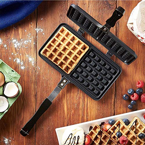 PDFF Stove Top Waffeleisen, 2-Scheiben-Belgische Waffel-Maschine Mit Antihaft-Beschichtung, Bakelithandgriff… – Bild 3