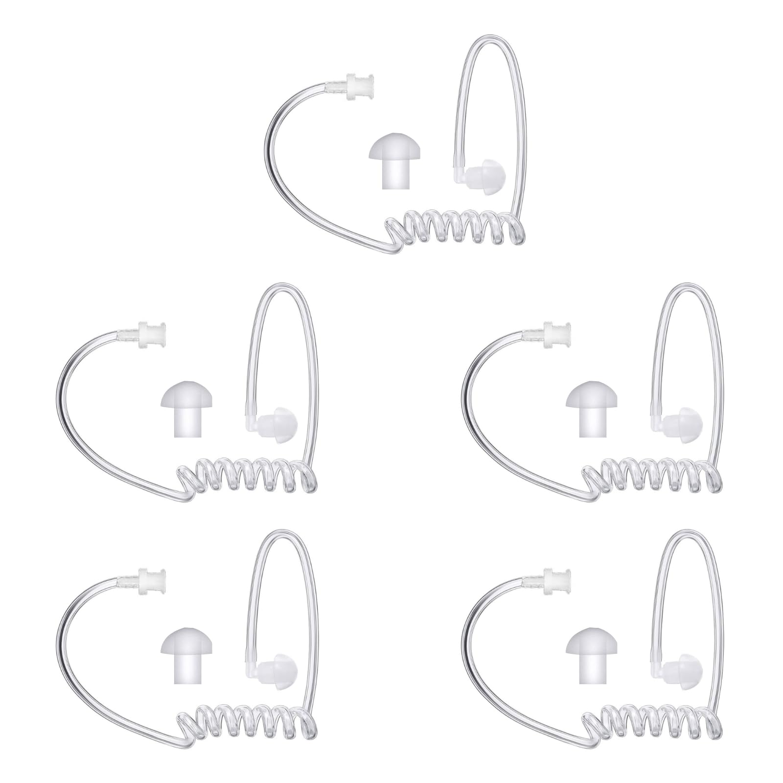 Replacement Acoustic Coil Tube Walkie Talkie Earpieces for Baofeng Motorola Kenwood Retevis Midland Two-Way Radios Headset, Secret Spy Game Earpiece (