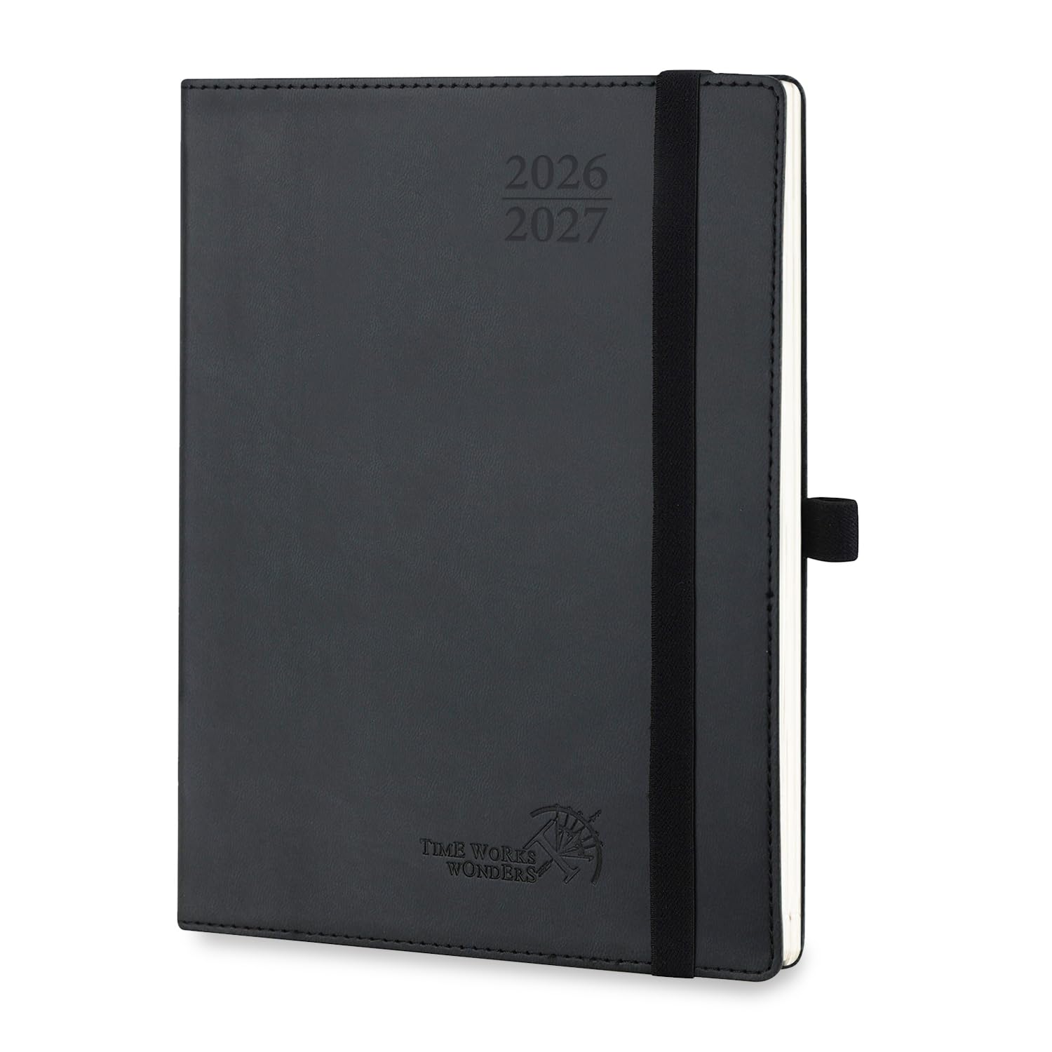 POPRUN Kalender 2026 2027 Wochenplaner (Aug.2026-Dez.2027) Softcover mit PU-Leder, ca. A4 (26,5 x 21,5 cm), 17-Monate-Terminplaner 1 Woche 2 Seite