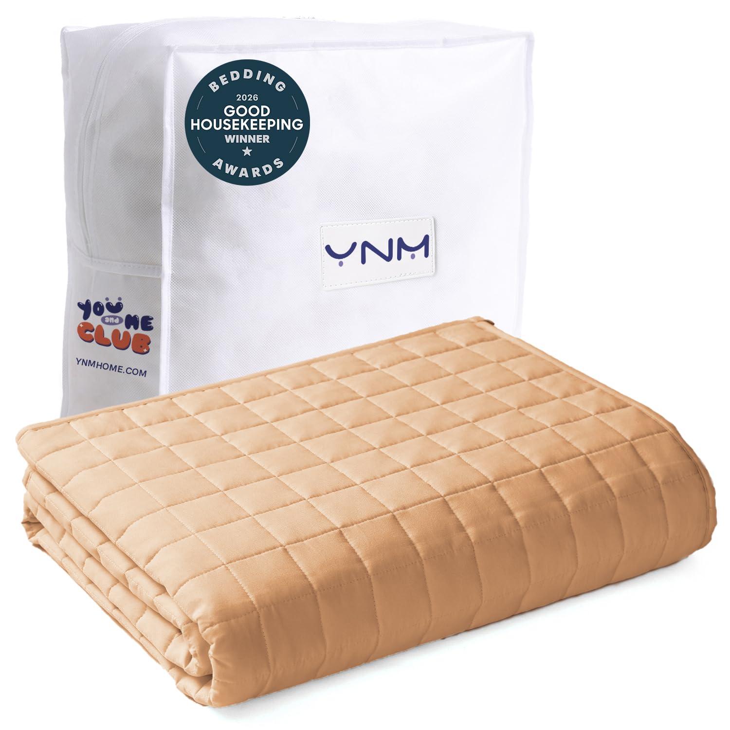 YnM King Size Weighted Blanket for Adults (88x104 Inches, 25 Pounds, Terracotta), Exclusive Smallest Compartments with Glass Beads, Heavy Bed Blanket for Two Persons of 110~190lbs on Queen or King Bed