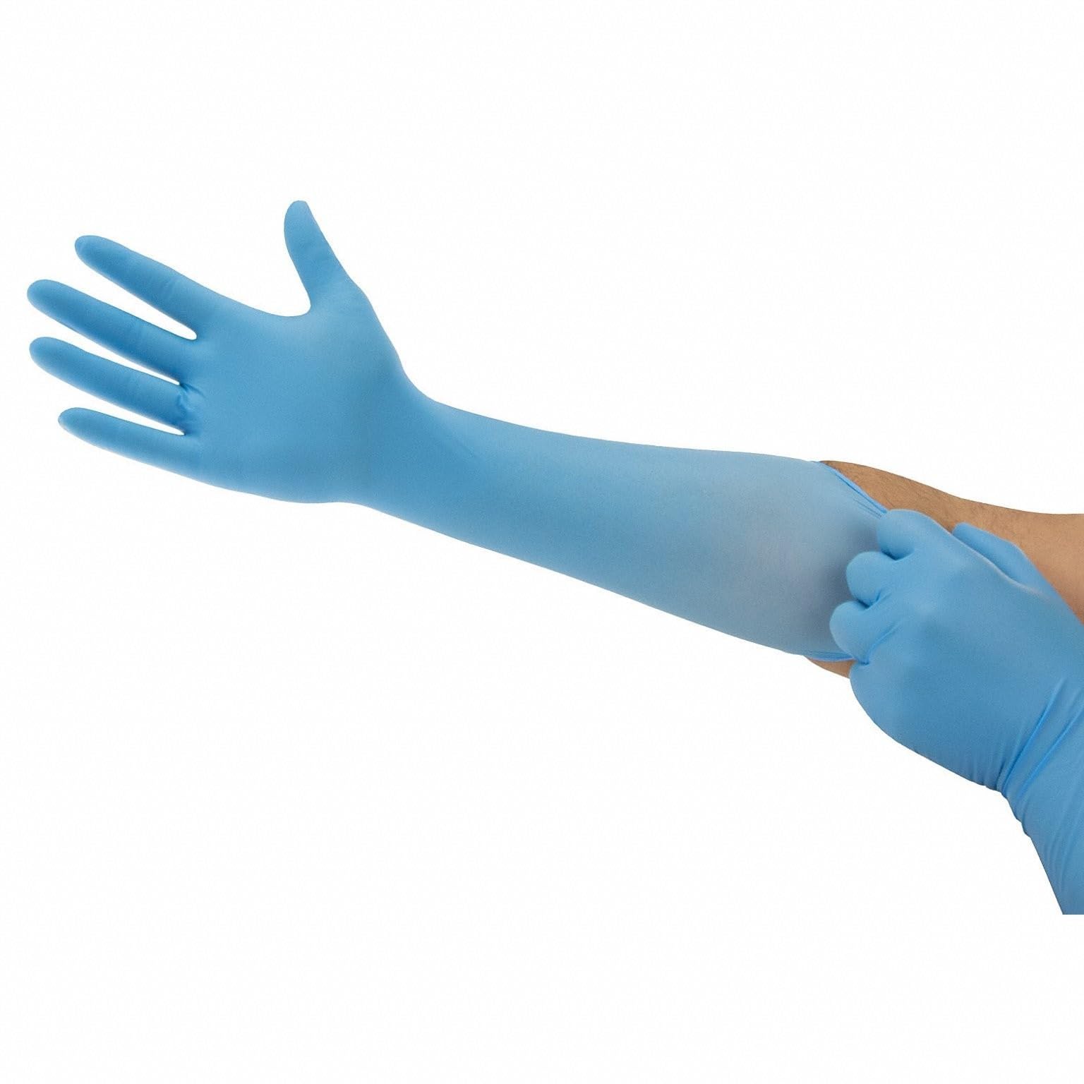 Ansell Microflex - Guantes desechables (100 unidades, extra largos, 40,6 cm, longitud del codo, nitrilo AQL 1,5, B074KJRLXV, 100 unidades)