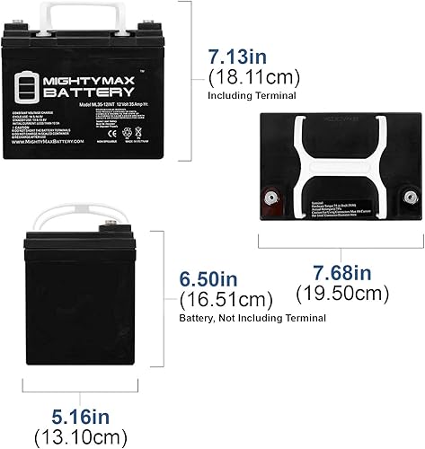 Miniatura 3 de ML35-12INT - 12 voltios 35 AH, terminal de rosca interna (INT), batería recargable SLA AGM y batería SLA de 5 AH - Producto de la marca Mighty Max