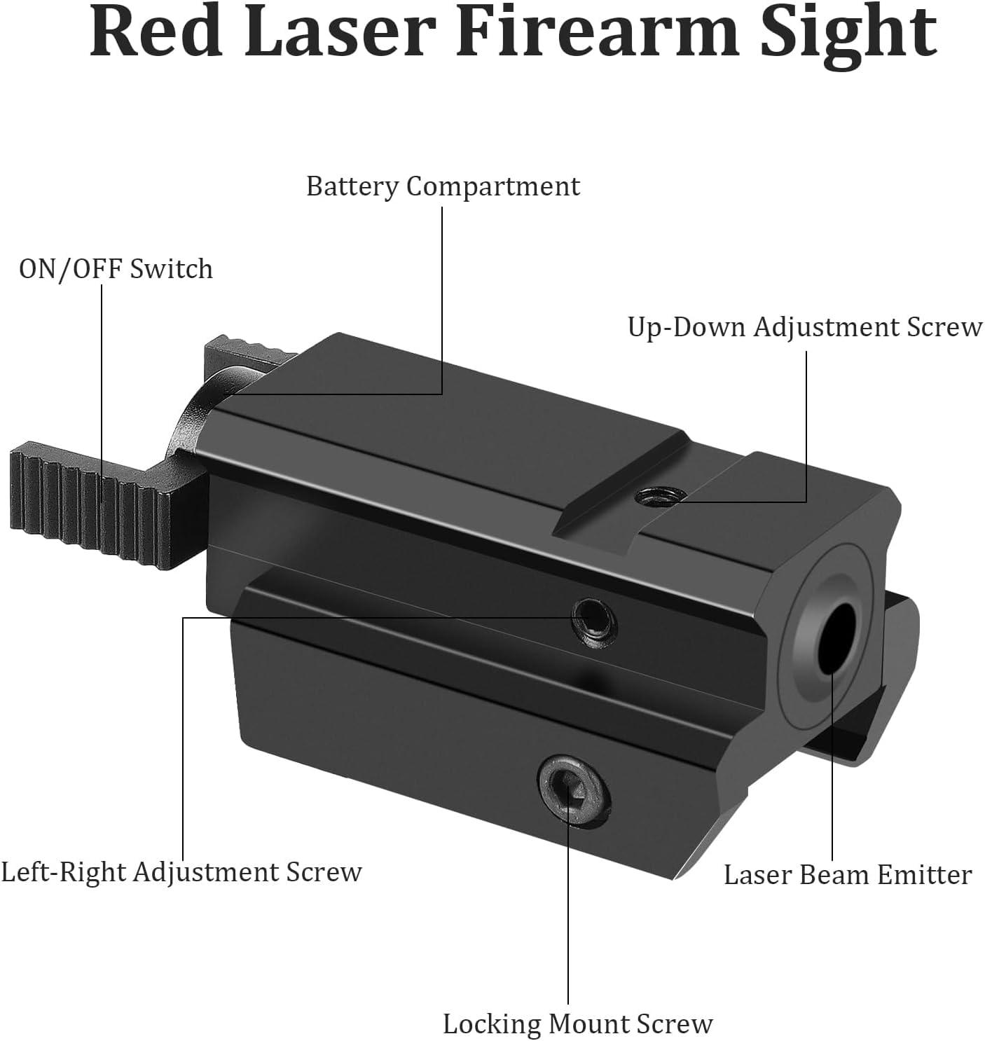 KinZon Mirino Laser Rosso KinZon Alta Precisione - Compatibile con Binari Picatinny/Weaver 20mm | Per Pistole, Carabine & Armi Tattiche | Montaggio Istantaneo | Ideale Tiro Sportivo & Caccia
