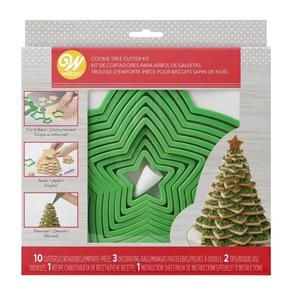 Wilton Cookie Tree Cutter Set, Green, Set of 10