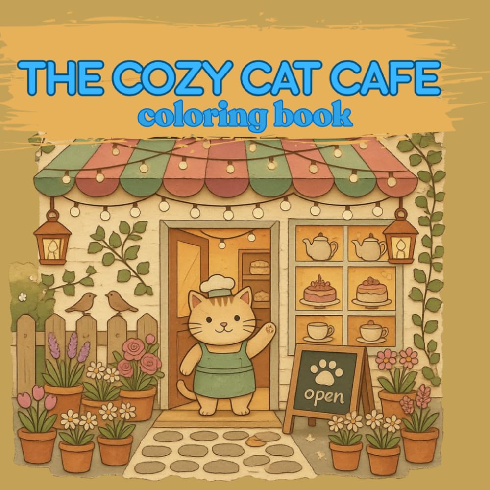 Cozy Cat Cafe: A Calm Coloring Book