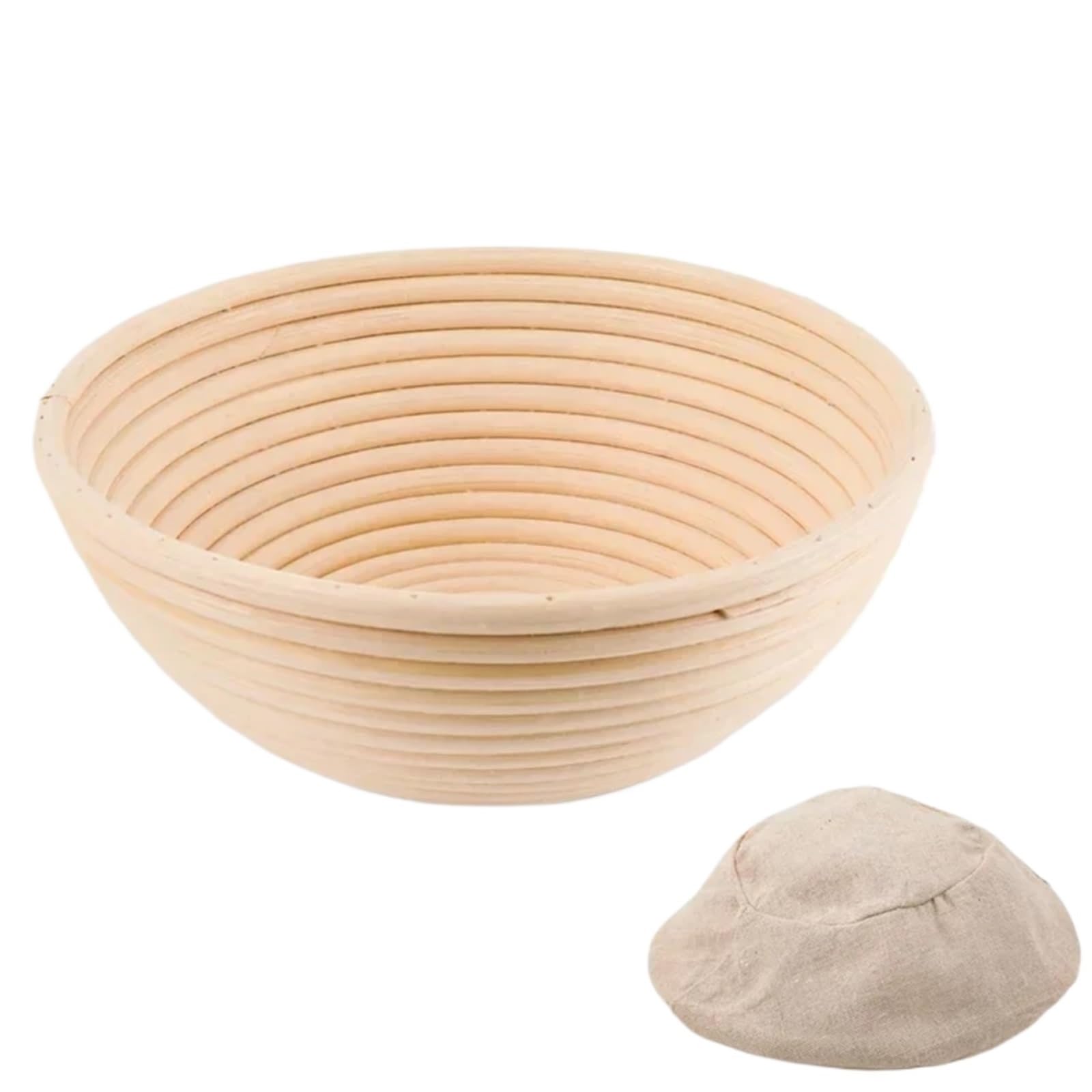 Kosz do proofingu chleba, Rattanowe kosze do wyrastania chleba, owalne, okrągłe, drewniane, w kolorze, wiele rozmiarów(Round 20X8cm)