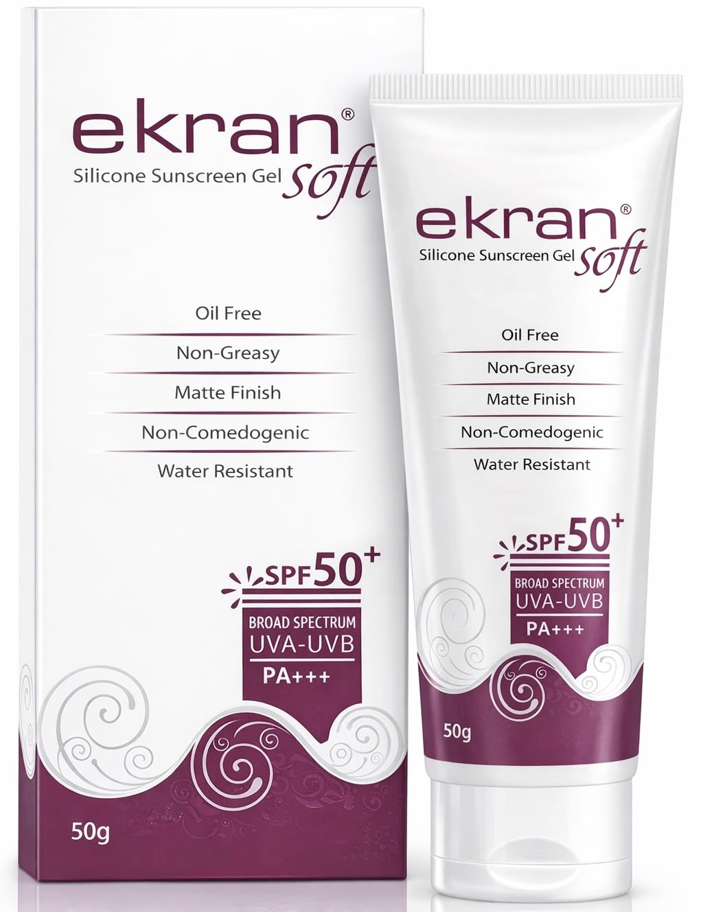 Ekran Soft Silicone Sunscreen Gel By Multifly SPF 50+ | Oil-Free, Non-Greasy, Matte Finish, Water-Resistant, Non-Comedogenic | Broad Spectrum UVA-UVB PA+++ – 50g