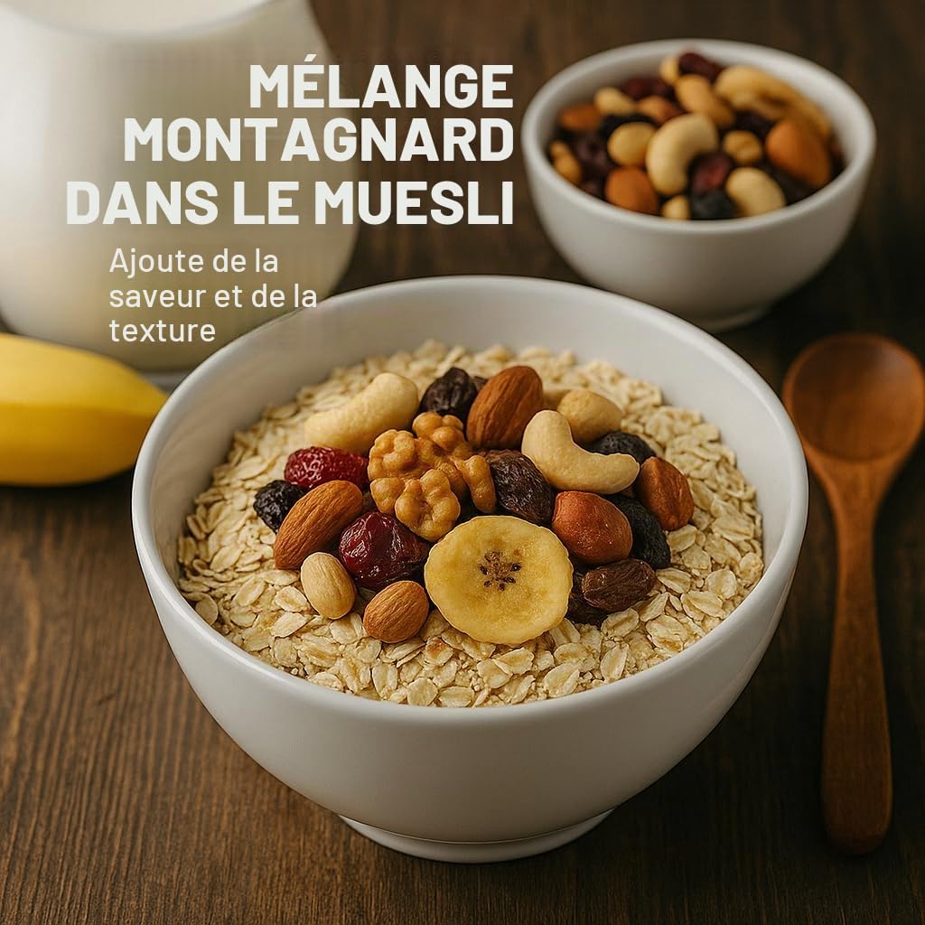 GiDeli Mélange de fruits pour étudiants de 5 kg avec cacahuètes, noix de cajou, noisettes, amandes, noix, raisins secs, myrtilles et chips de banane, sans additifs