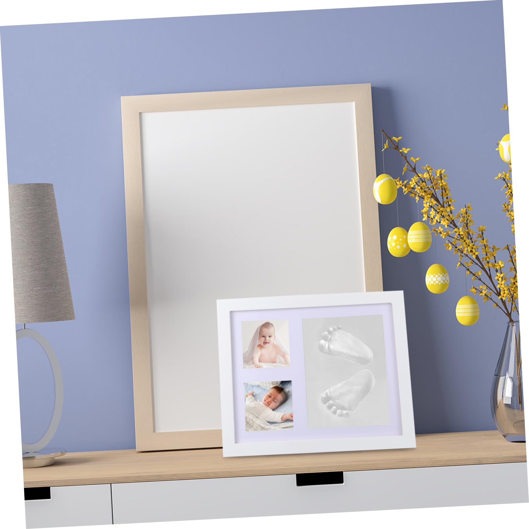 1 Juego marco de fotos con huella de manos y pies marco de huella de recién nacido de mamá picture frames marco de huellas de recién nacido kit de arte colocar